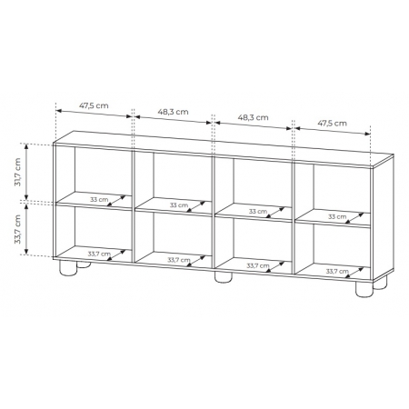 Komoda 200 cm 4-drzwiowa LUGO dąb vicenza